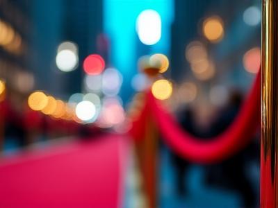 Lights over cinema red carpet